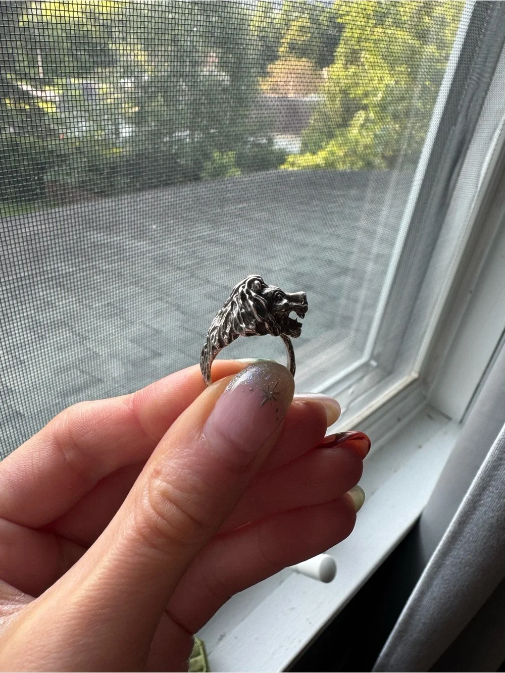 Sterling Silver Lion Ring- Size 6